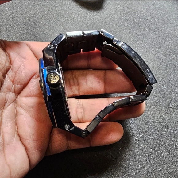 Vince Camuto Quartz Watch VC/1009BLBK The Master Blue Aluminum Black Ion-Plated - Picture 6 of 10